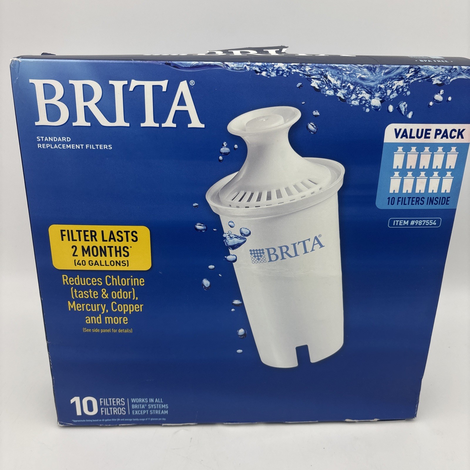 Brita Genuine 987554 Water Standard Replacement Filters ( 9 FILTERS )