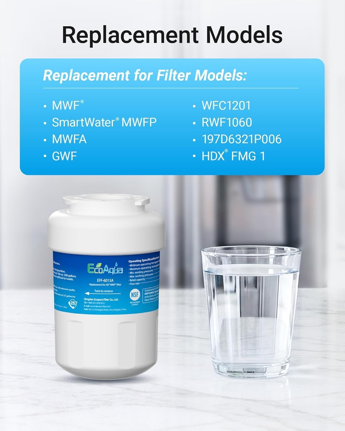 NSF 42 Certified Water Filter Replacement – 2 Pack