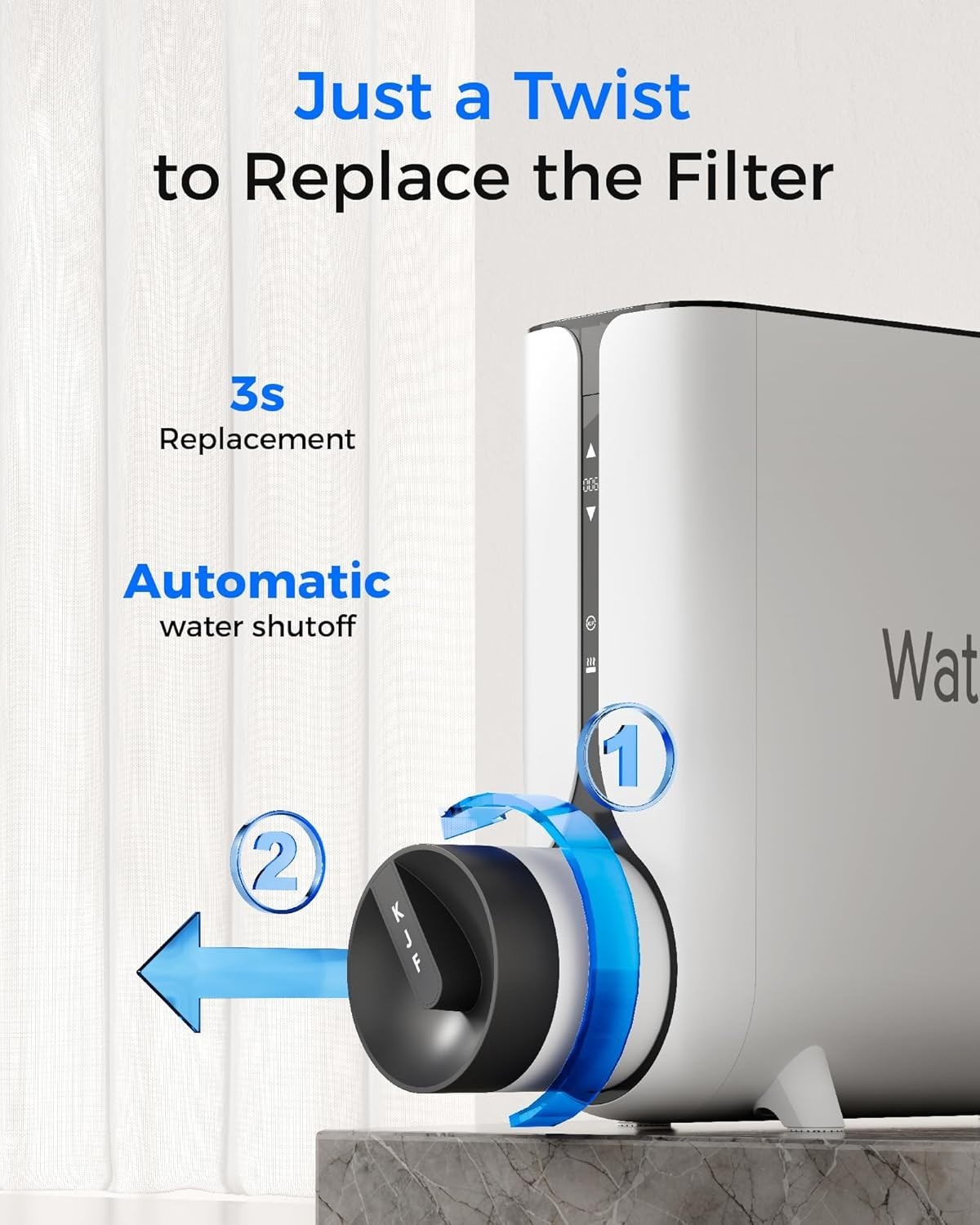 Waterdrop KJ600 Reverse Osmosis System, Instant Hot Water Dispenser, 600 GPD
