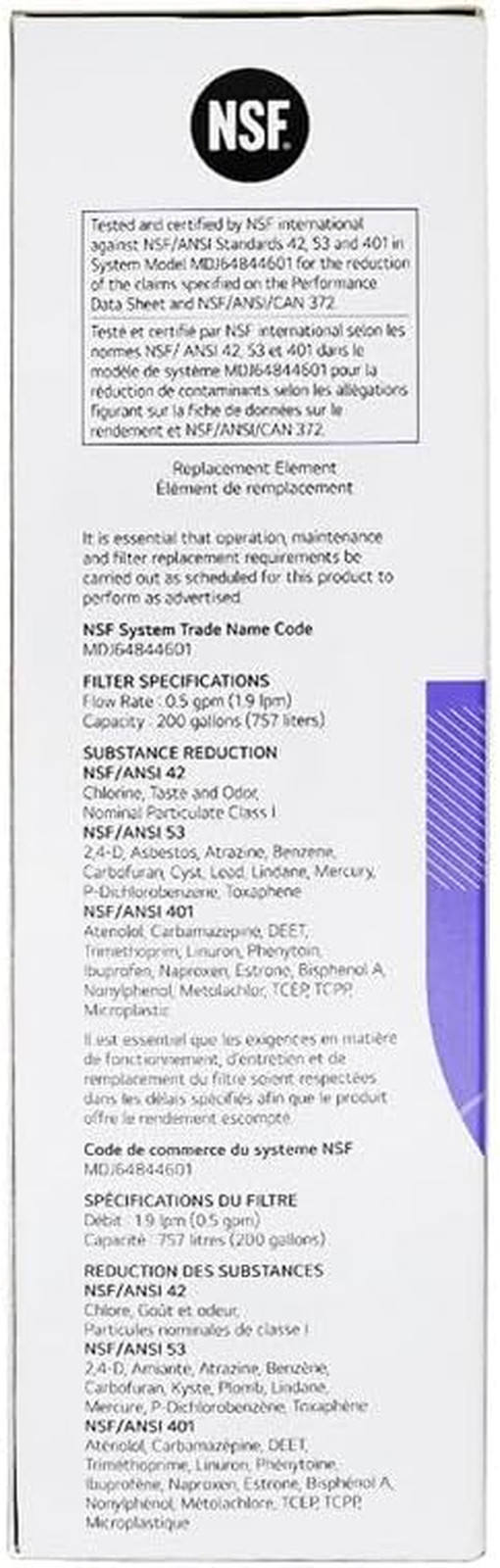LG LT1000P Water Filter Genuine Refrigerator 200 Gallon NSF42 NSF53 NSF401