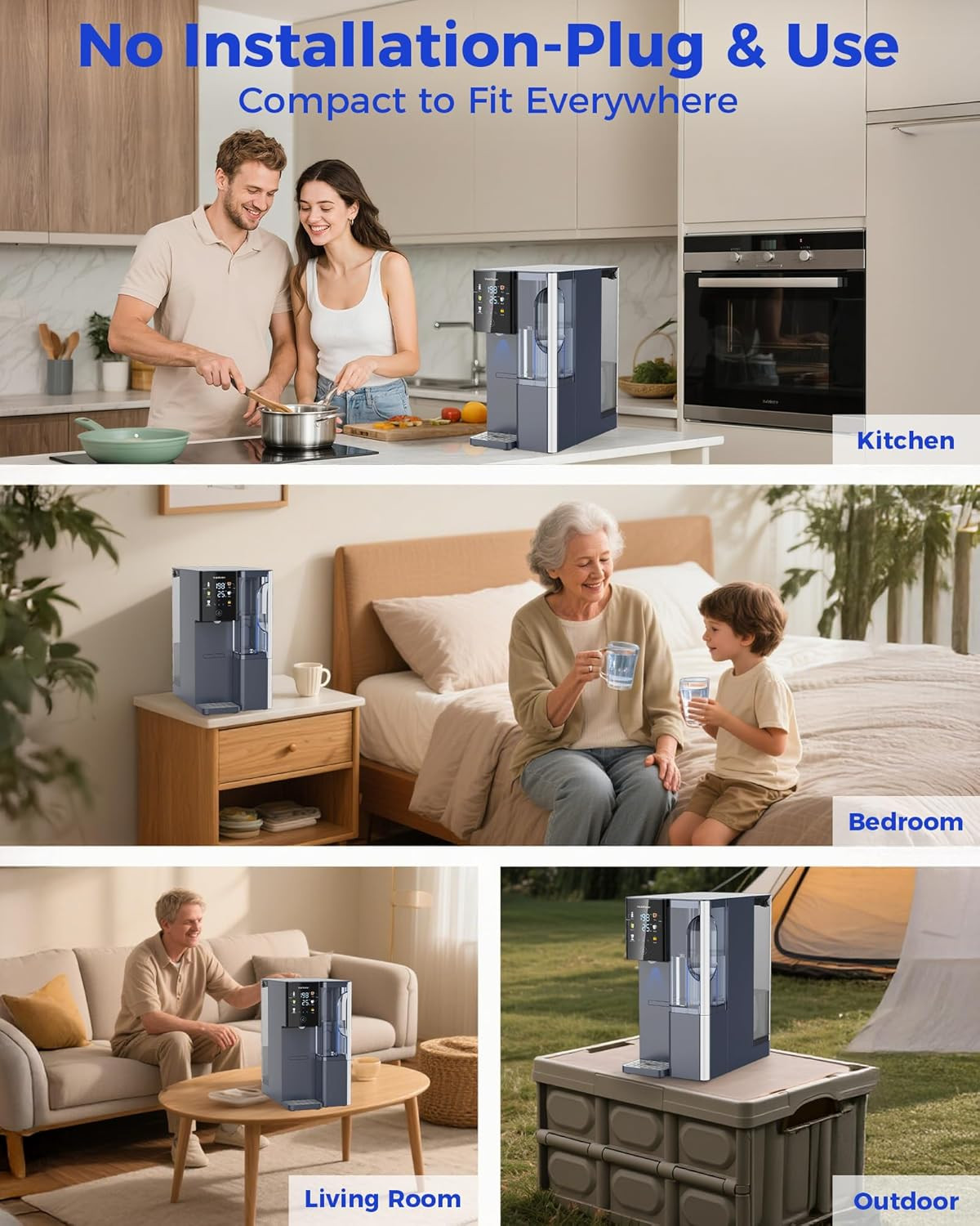 CT910H Reverse Osmosis Water Filter Countertop, 3S Instant Hot RO Water Filtrati