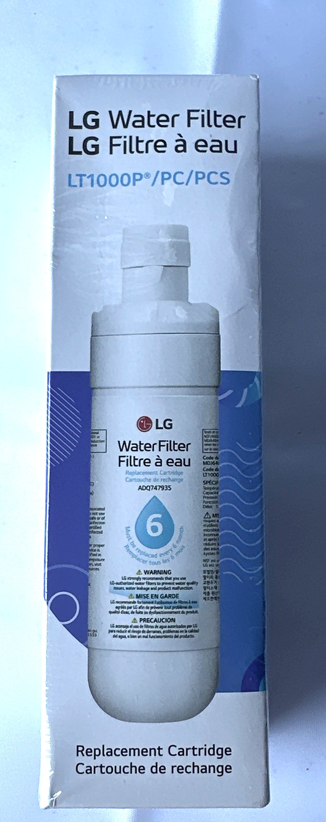 LG Refrigerator Water Filter LT1000P/PC/PCS Genuine NSF Cert. 6 Month Cartridge