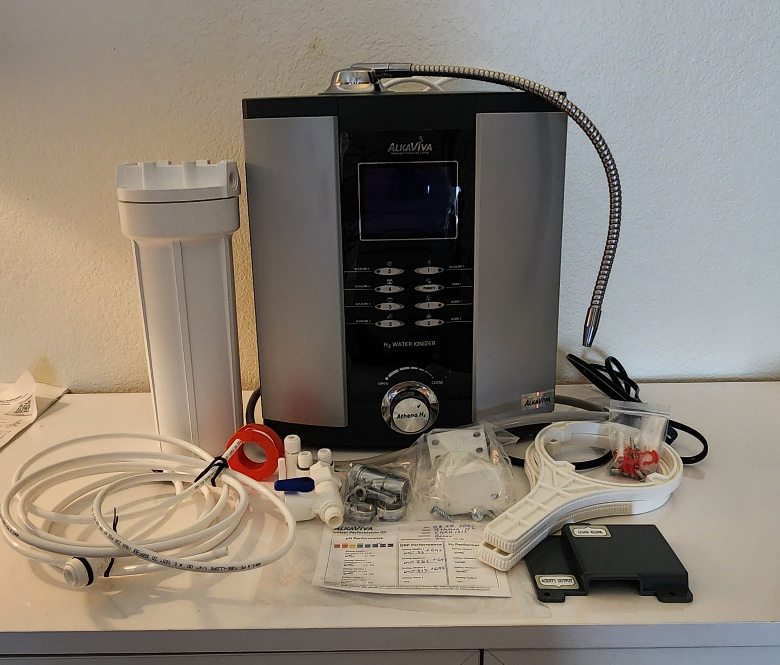 Athena H2 AlkaViva Water Ionizer Machine-Alkaline Water Sys-Used -No Filters