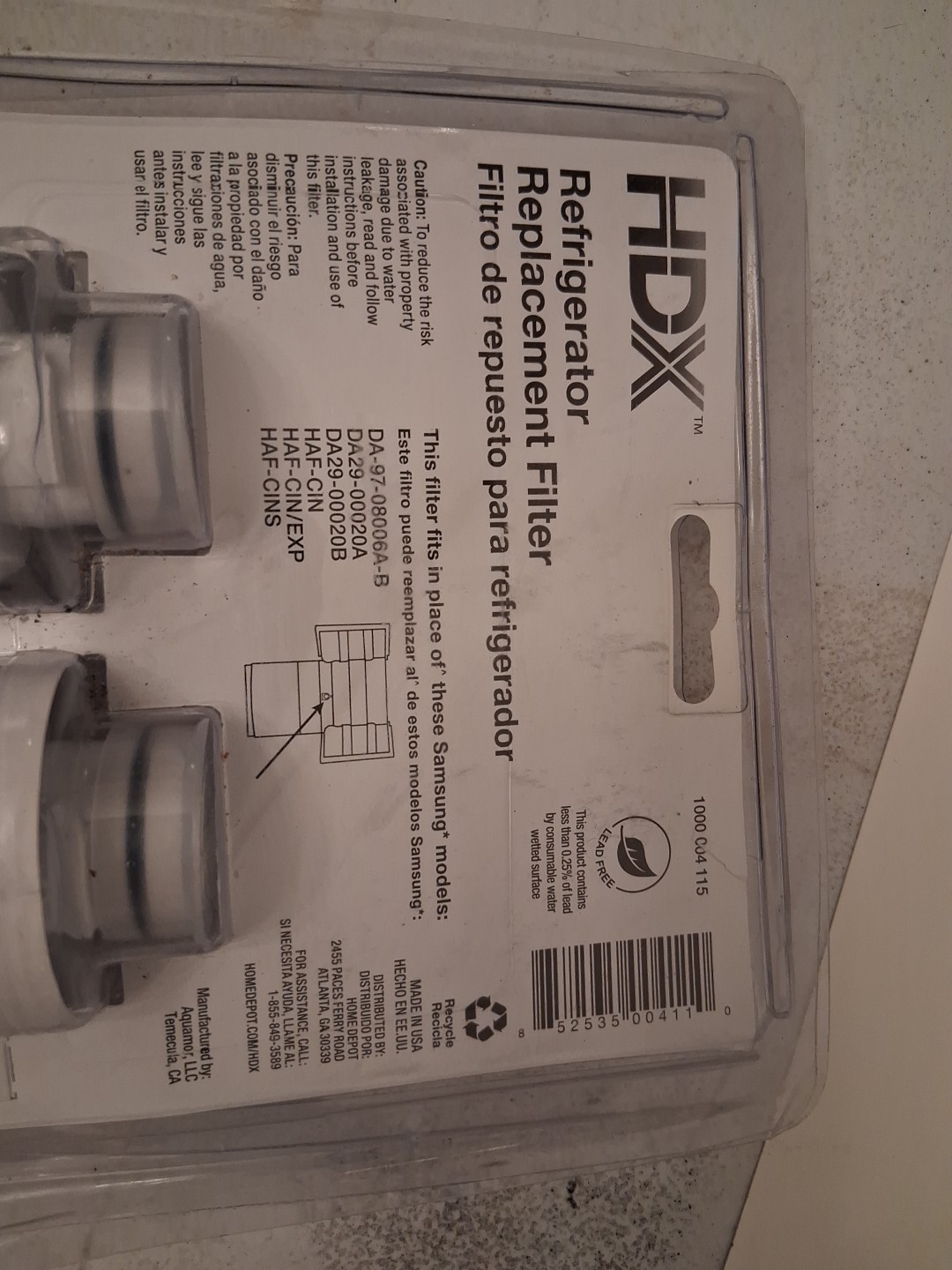 2 Pack HDX Refrigerator Samsung Replacement Box Filters Box 50