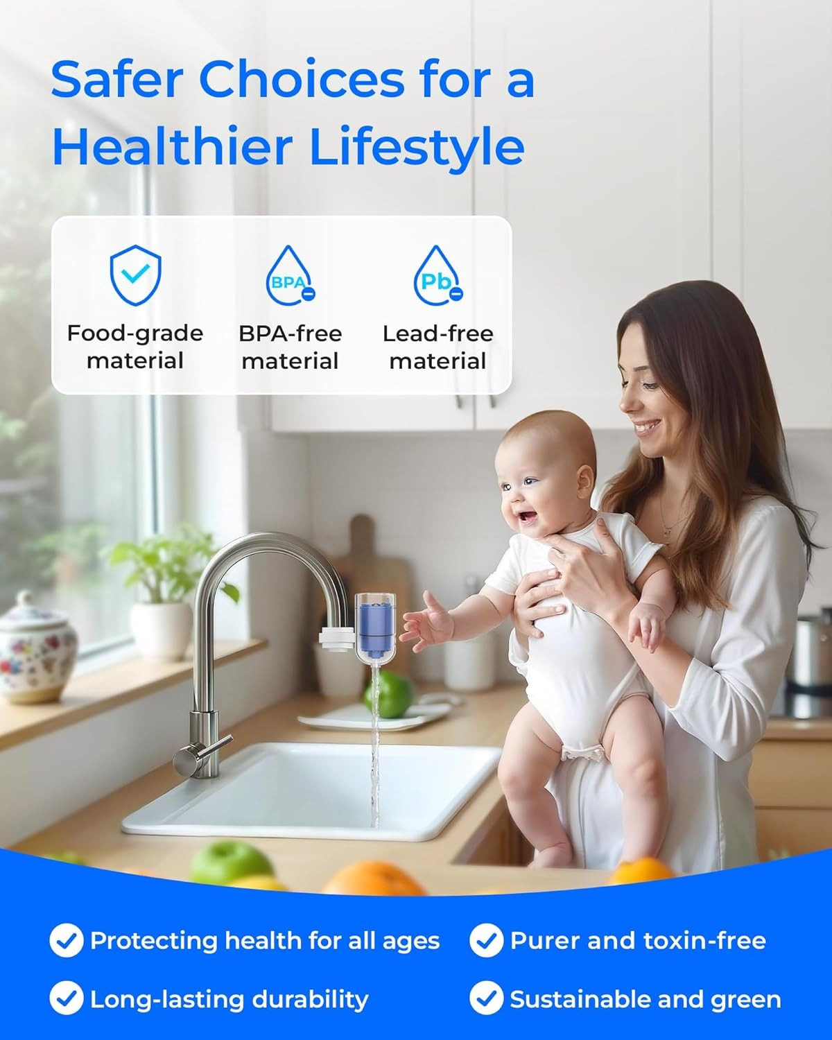 Waterdrop Faucet Water Filter, Compatible with All PUR 6 pack