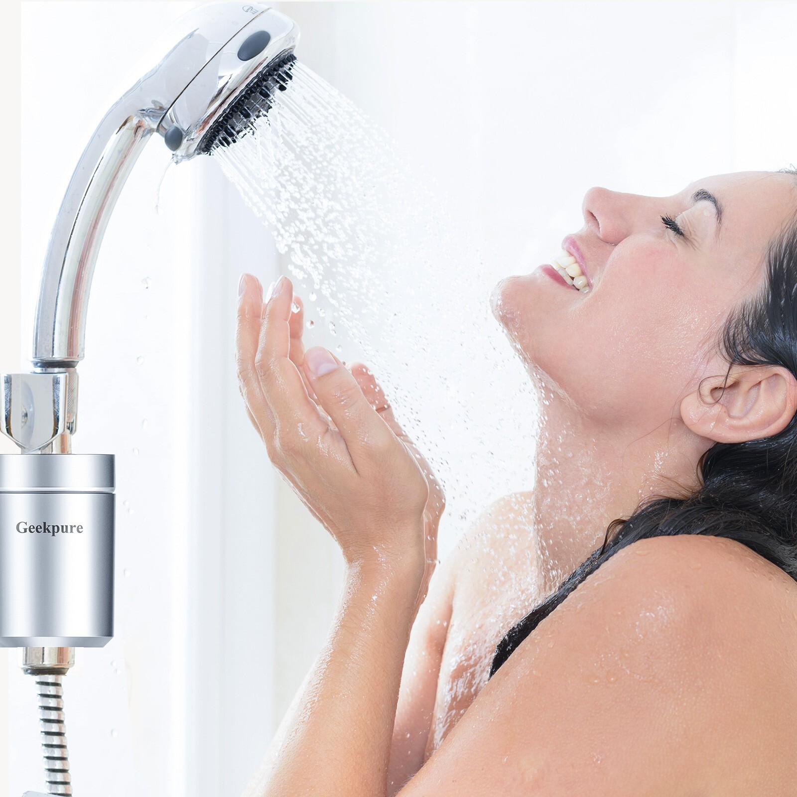 Geekpure 5-stage Shower Filter Reduces Chlorine Odor Rust Improves Skin