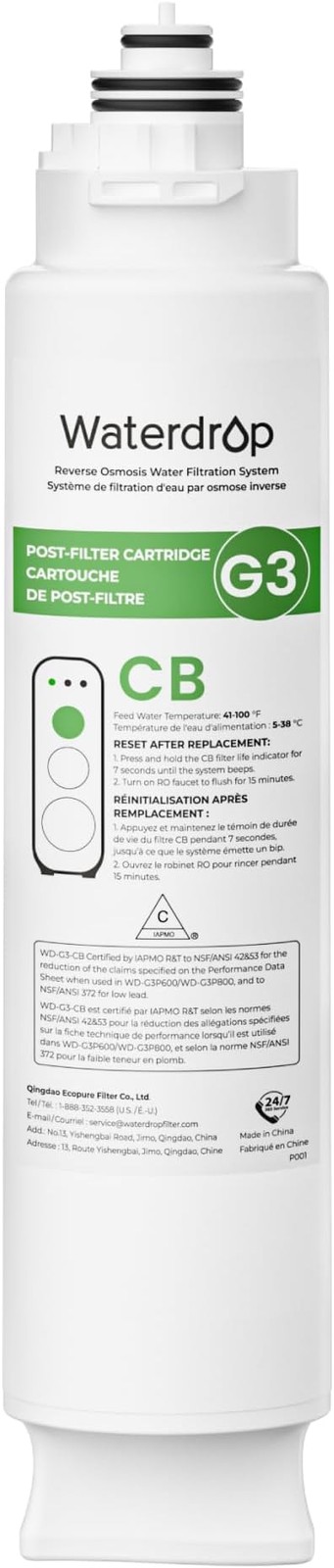Waterdrop G3-N3CB Filter, Replacement for Waterdrop G3-W & G3P600 & G3P800 Re…
