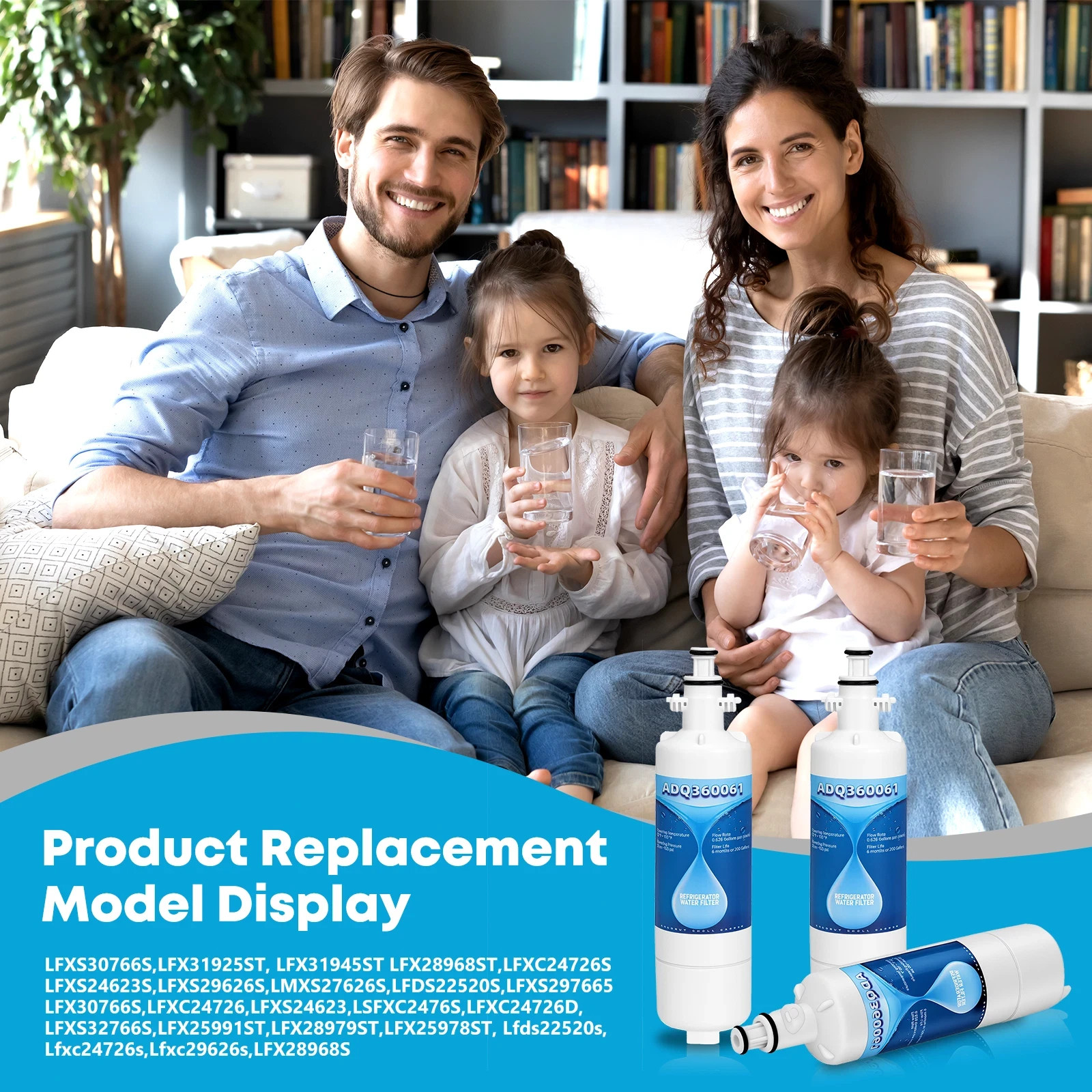 ADQ36006101 Water Filter Replacement LG LT700P,for Refrigerators LFXS30766S