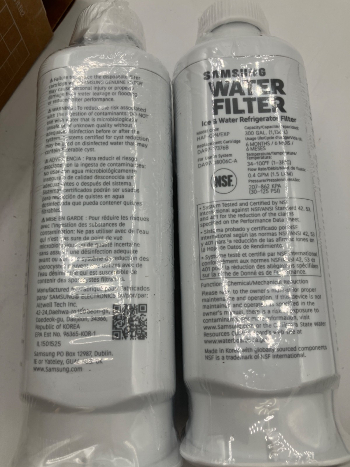 2 Pk Samsung Genuine Refrigerator Water Filter HAF-QIN/EXP DA97-17376B
