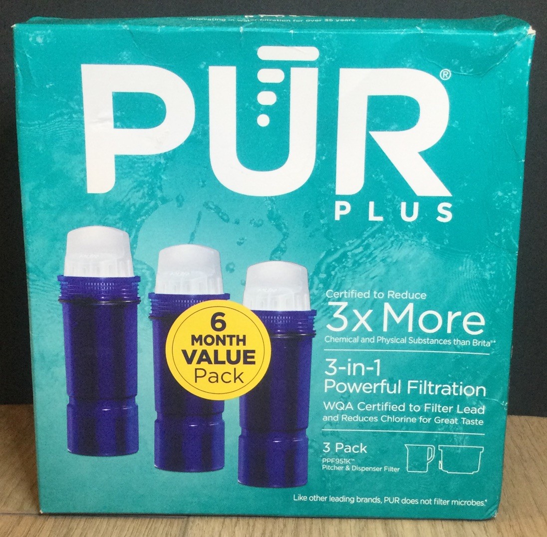 PUR PLUS 3 Count Water Filter Pitcher Replacement NSF Certified Lead Reduction