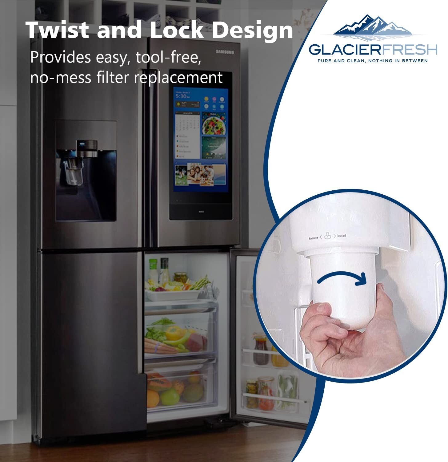 3PK Lifefilter MWF Water Filters fits GE Refrigerators, NSF 42 Replacement