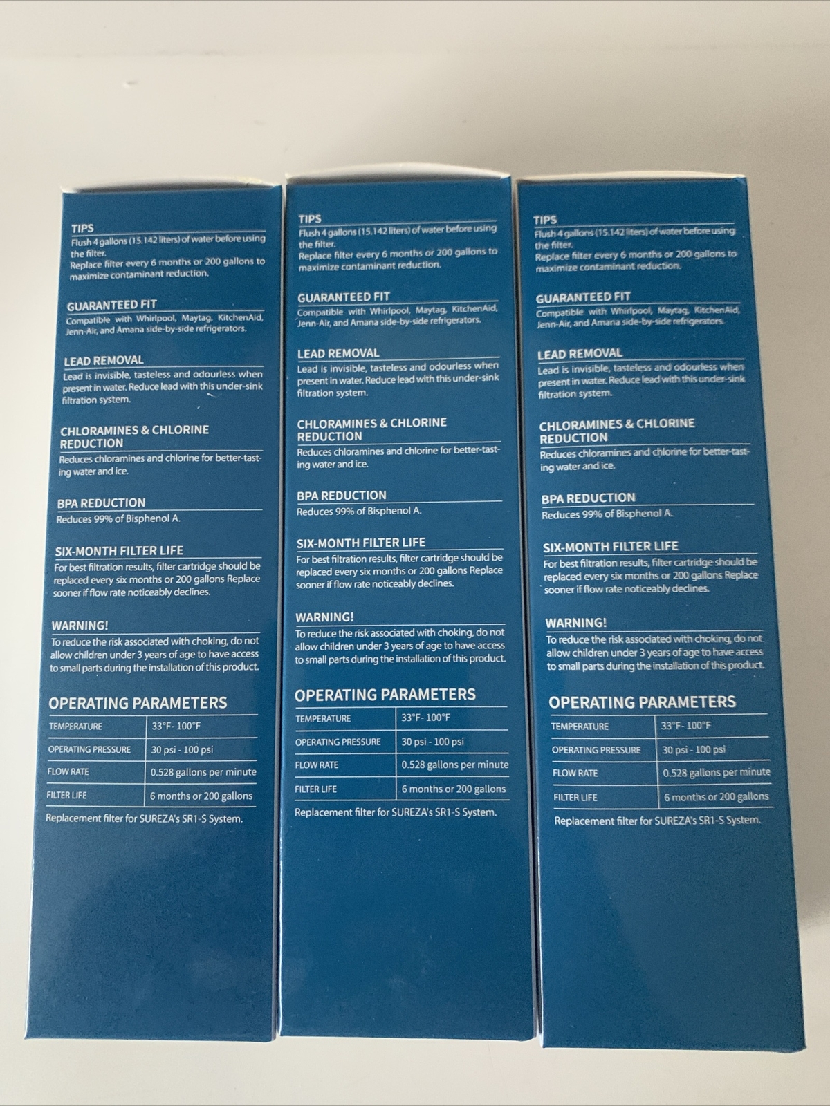 Qty 3 Sureza SR1 Replacement For W10295370A W10295370 EDR1RXD1 Filter Ice water