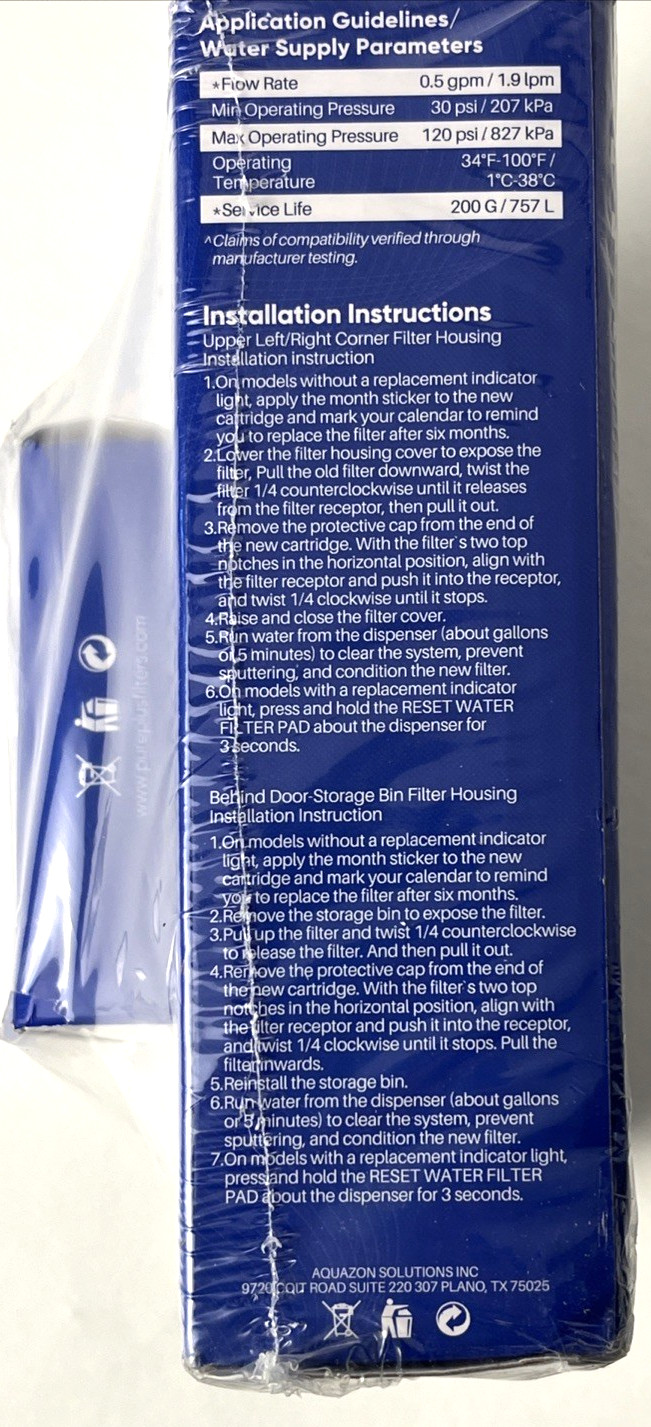 3-pk Pureplus Refrigerator Water Filter RWF4700AC +AF004 Bundle