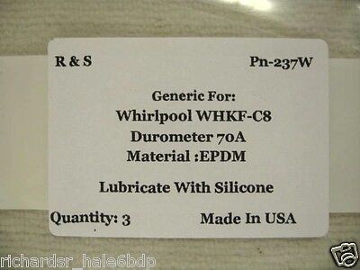 3 O-rings R & S 237W For Whirlpool WHKF-C8 & Rain Soft UF/ FDA NSF61 Material