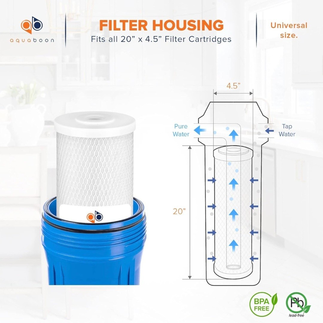 Aquaboon 4 5 x 20 inch Carbon Filter Cartridge 5 Micron Coconut Shell CTO