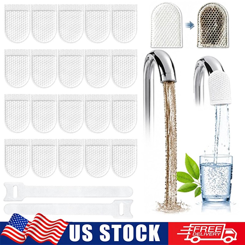 50Pcs Faucet Filter Cotton Bags,Anti-Splash Water,Remove Limescale Sand Rust