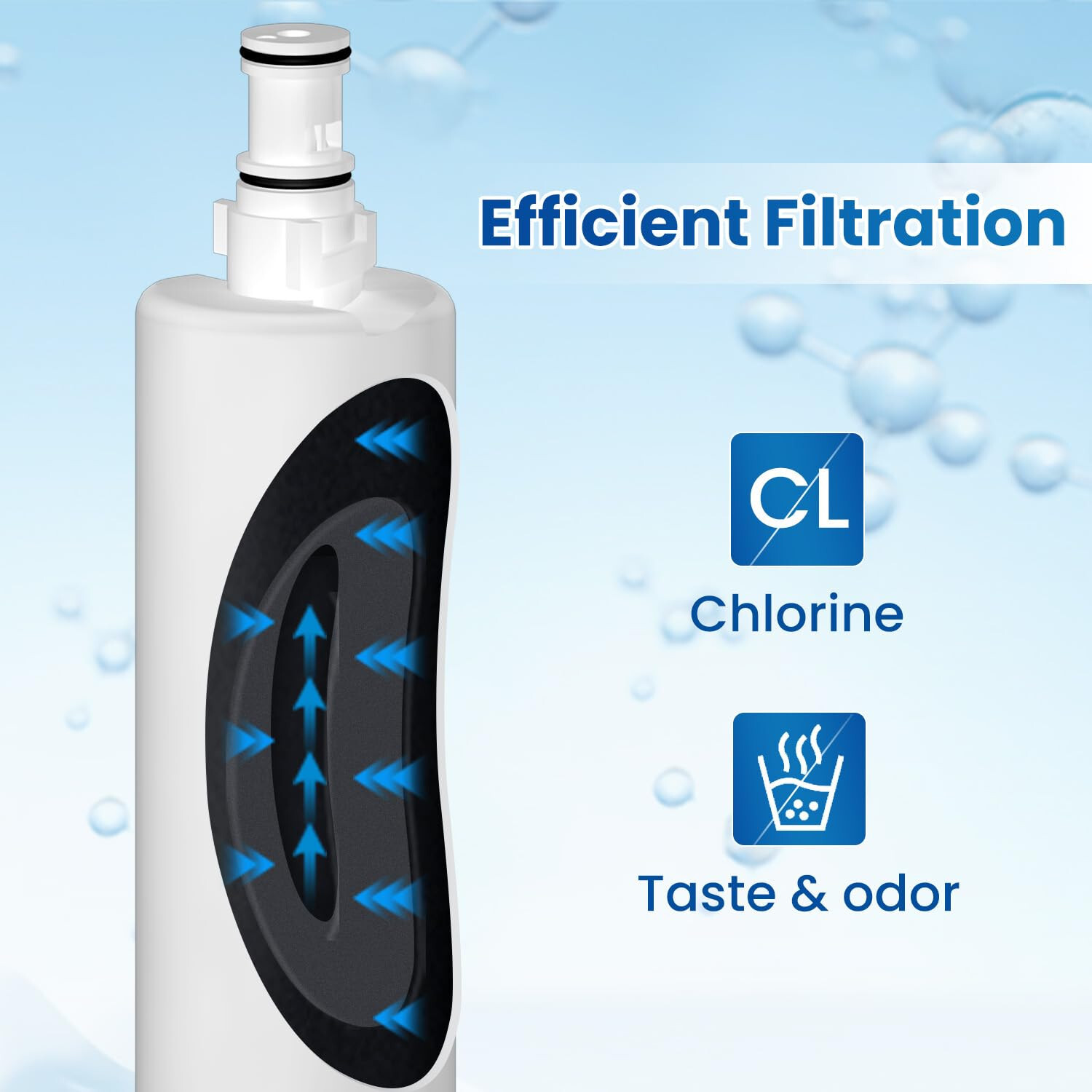 GOLDEN ICEPURE RWF0500A Refrigerator Water Filter Replacement for 4396508, 2PACK