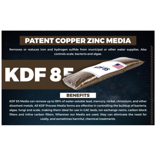KDF 85 Filtration Media for Sulfur, Iron, Bacteria, Heavy Metals Removal – 10 Lb