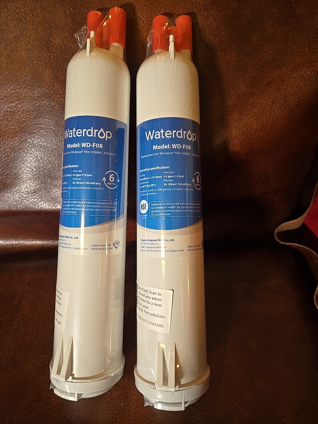 2 Pack of Genuine Waterdrop Filters Model WD-F08 | New Sealed