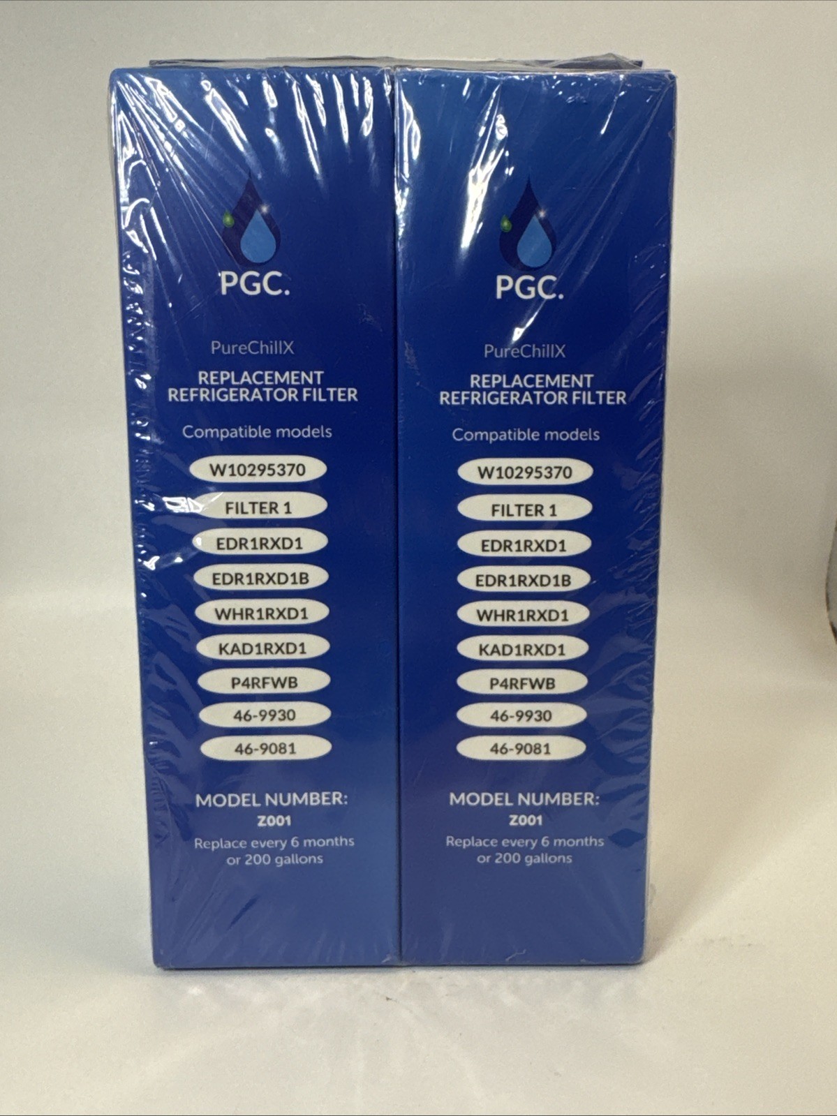 2 Pck Fridge Filter -,W10295370A – EDR1RXD1 – WHR1RXD1 – PGC MODEL Z001