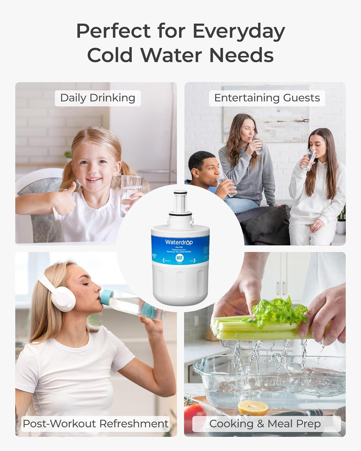 Waterdrop DA29-00003G Water Filter, Replacement for Samsung DA29-00003G,WSS-1(3)