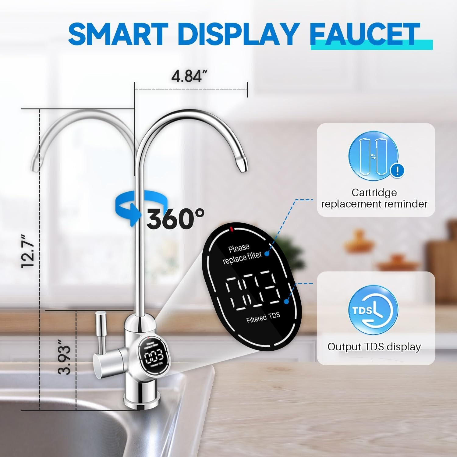 PUREPLUS Reverse Osmosis Water Filtration System, 600 GPD High Output RO Filter
