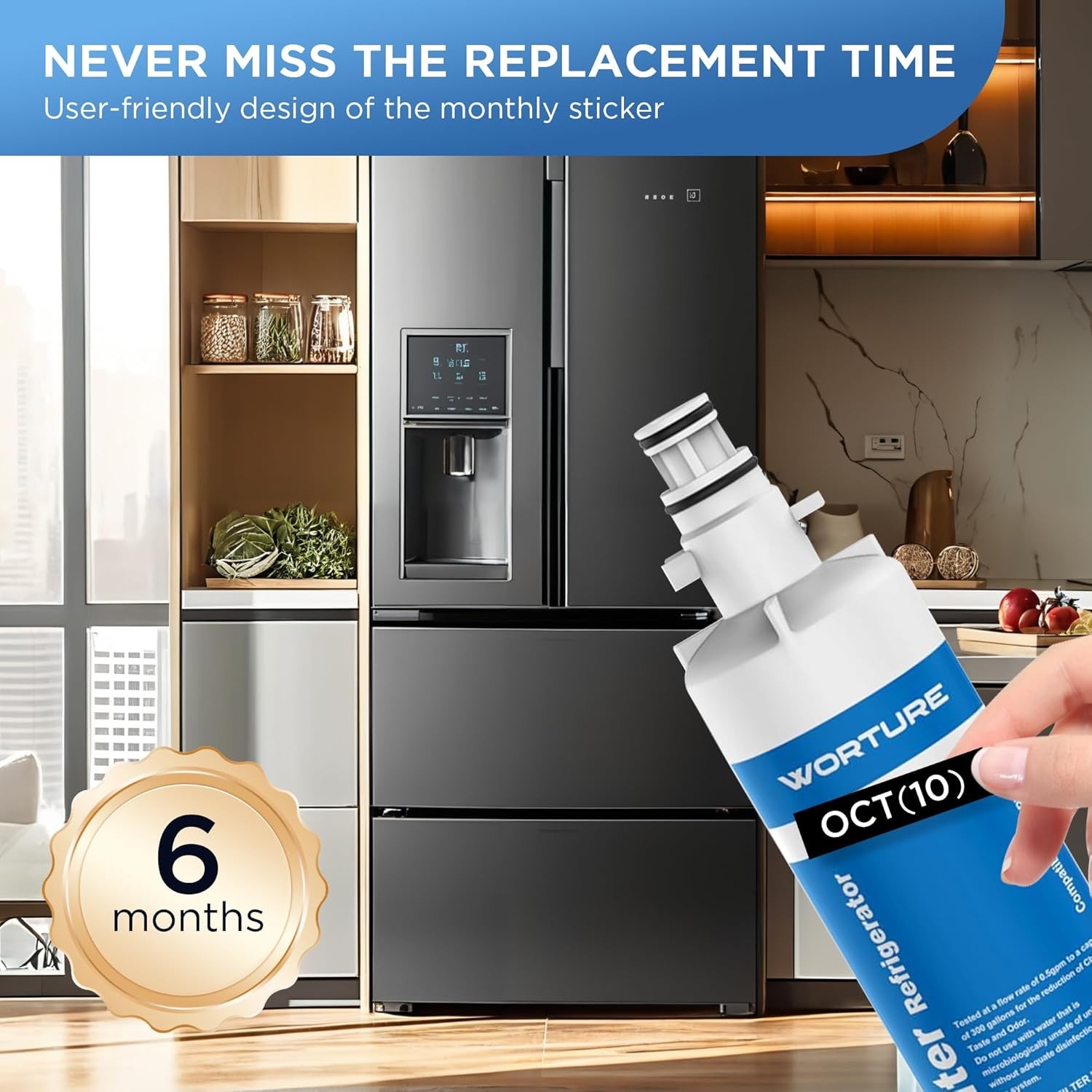 NSF 42 Certified Refrigerator Water Filter Replacement GE Fridges RPWF, NO CHIP