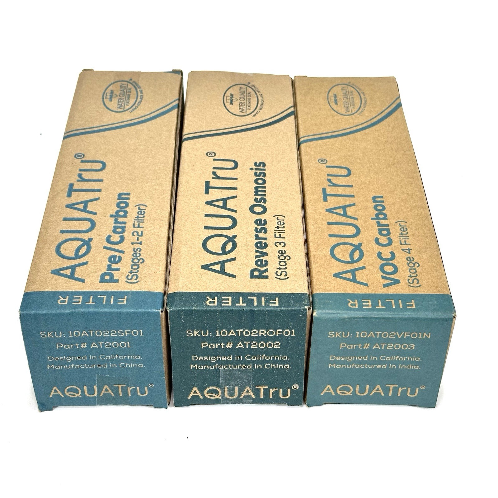 3 PACK – Aquatru Replacement water Filters Countertop Reverse Osmosis stages 1-4