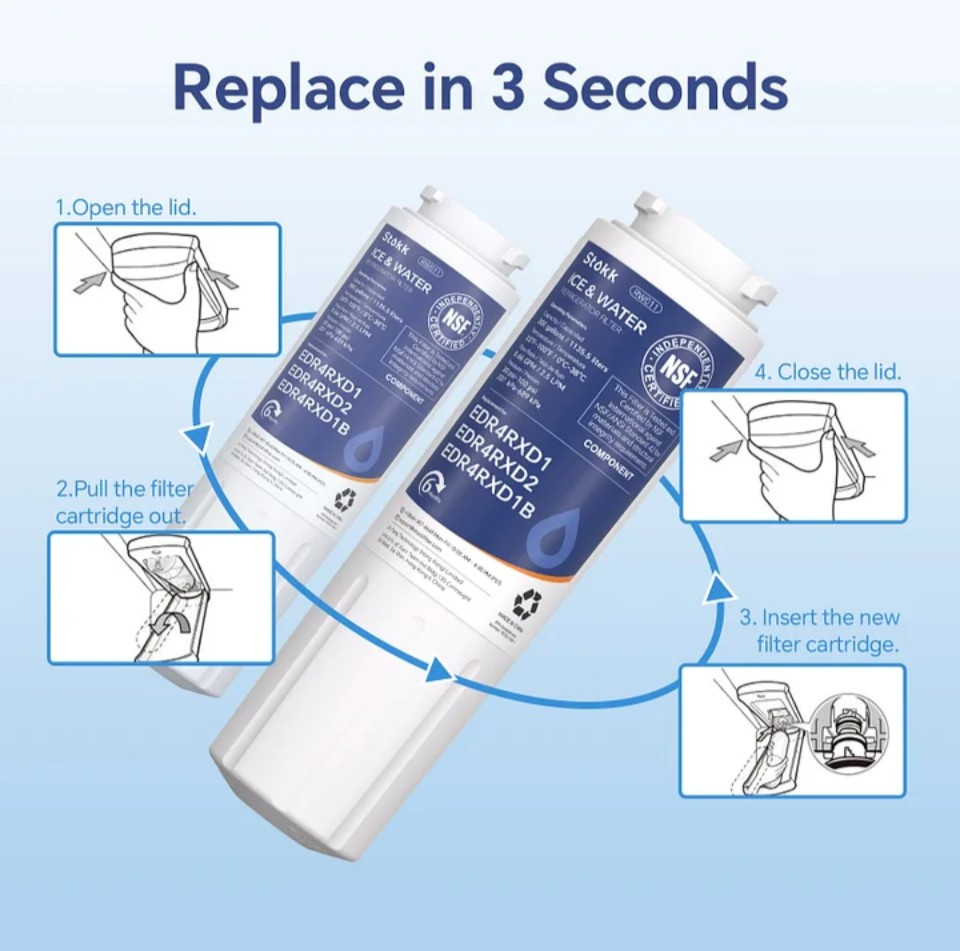 3pk Stokk RW011 Refrigerator Water Filter Replacement Compatible w Multiple Mods