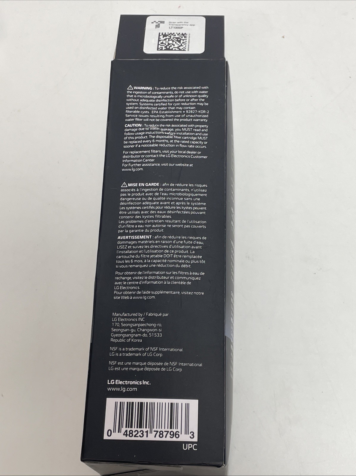 LG LT1000P Fridge Replacement Refrigerator Water Filter ADQ747935 Genuine New
