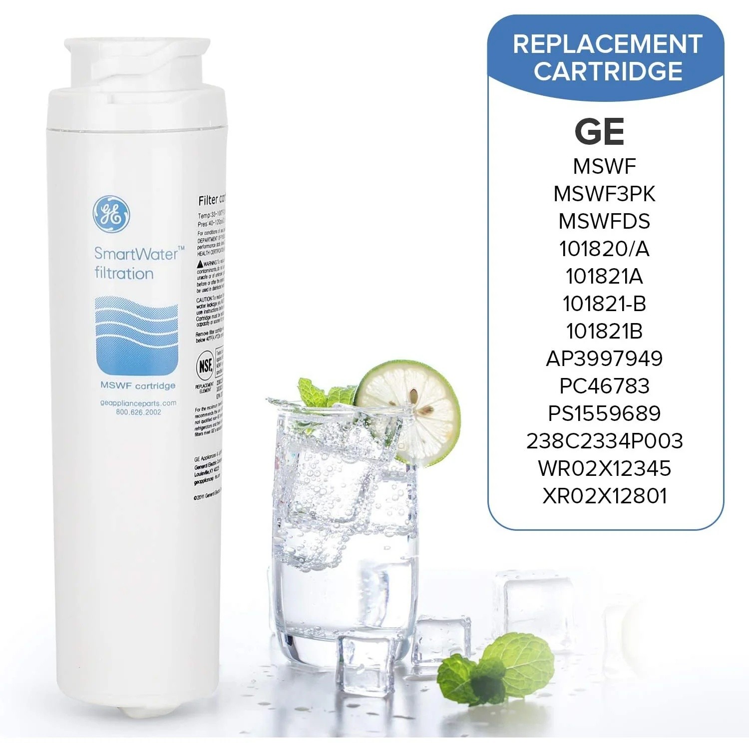 1/2/3/4 PACK New Sealed GE MSWF Refrigerator Water Filter Replacement Cartridge