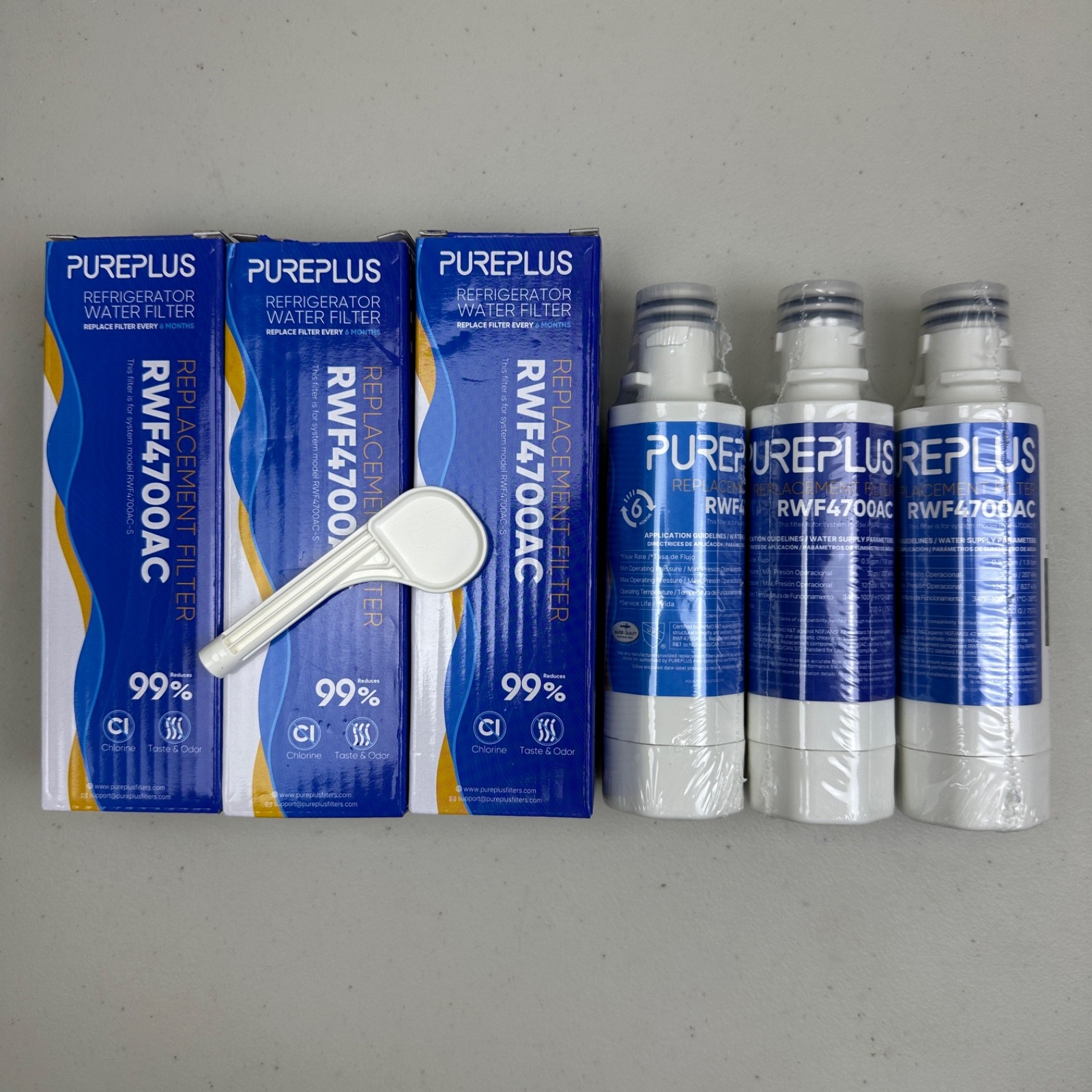 3 PACK PUREPLUS ADQ747935 LG LT1000 Kenmore Elite 9980 Water Filter RWF4700AC