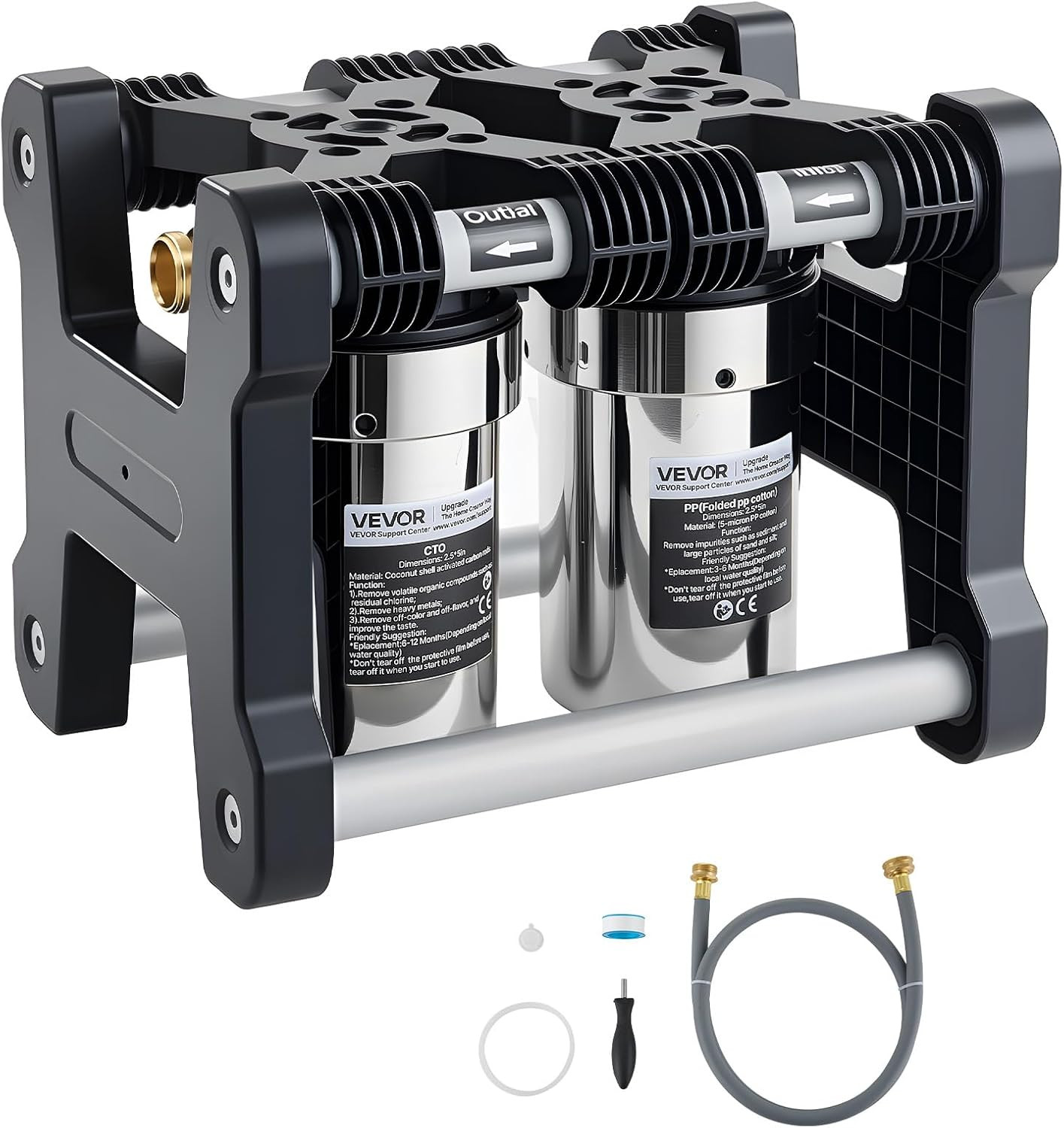 RV Water Filter System, 5-Micron Dual Stage Premium RV Water Filtration System w
