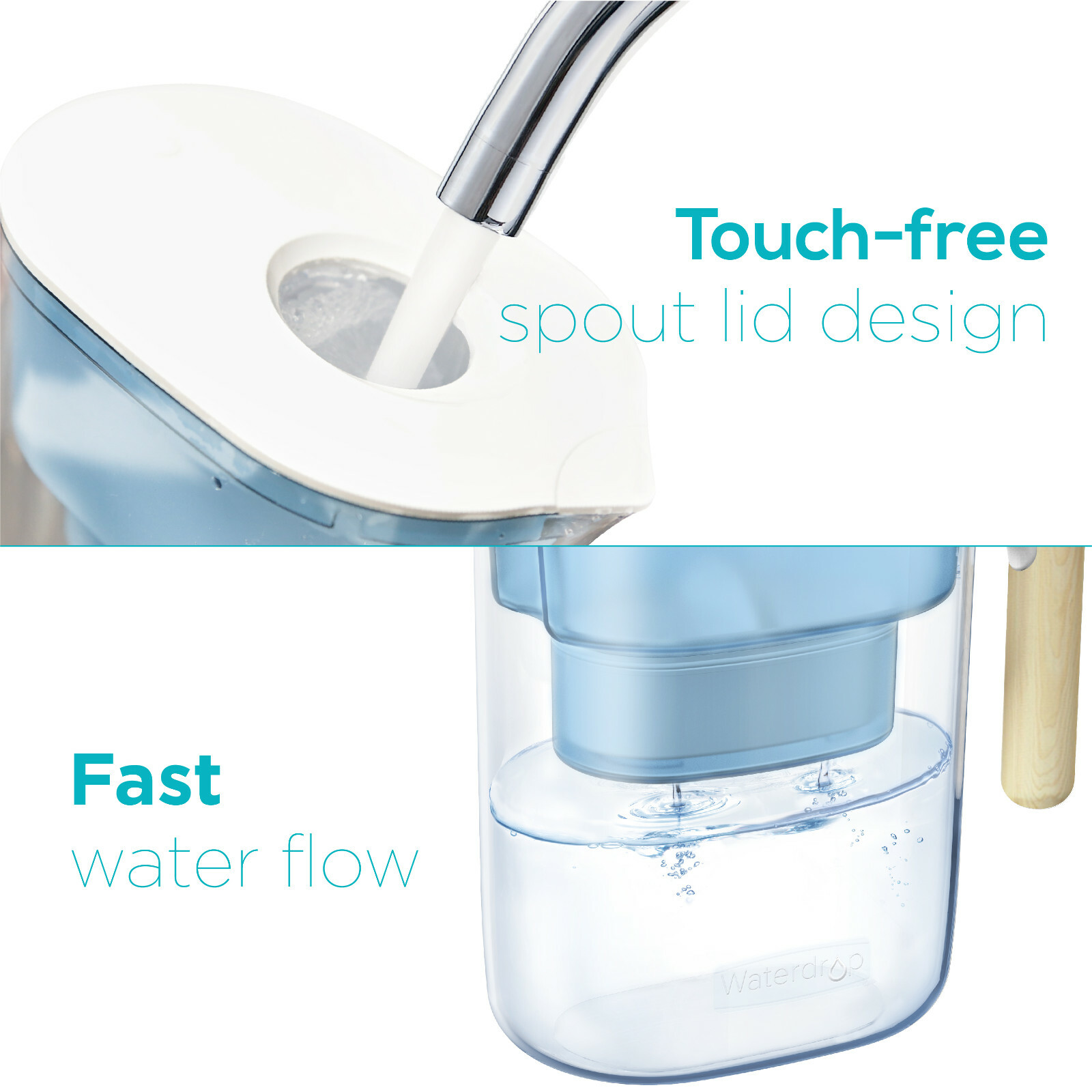 Waterdrop Chubby 10-Cup Water Filter Pitcher with 4 Filter,NSF Certified,200 Gal