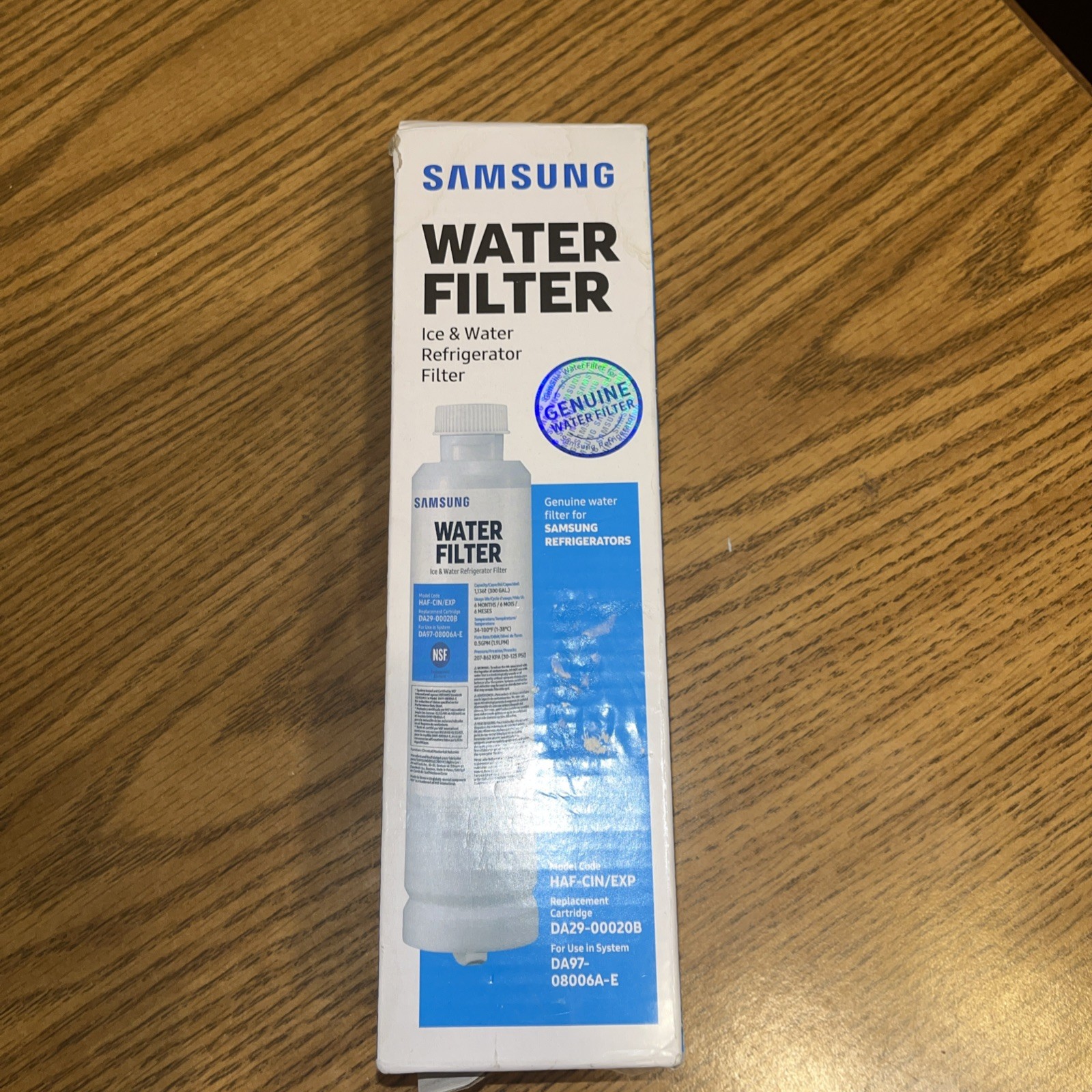 SAMSUNG Water Filter for Refrigerator Water and Ice DA29-00020B, 1 PACK Sealed