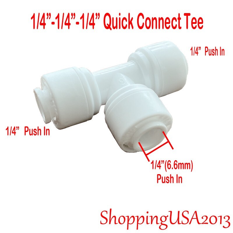 50PCS Quick Connect Elbow +50 Quick Connect Tee Fittings 1/4″-1/4″ Water Filter