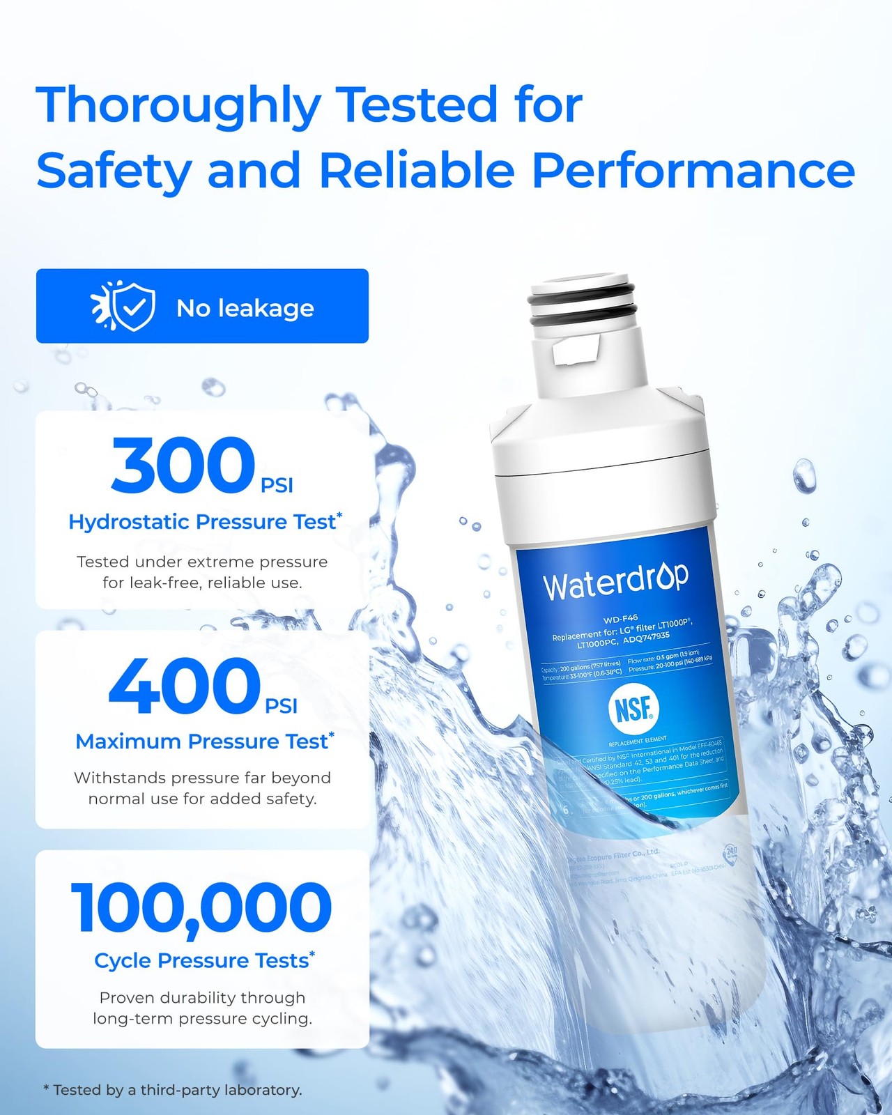 LT1000PC ADQ747935 Refrigerator Water Filter and Air Filter, Replacement for …