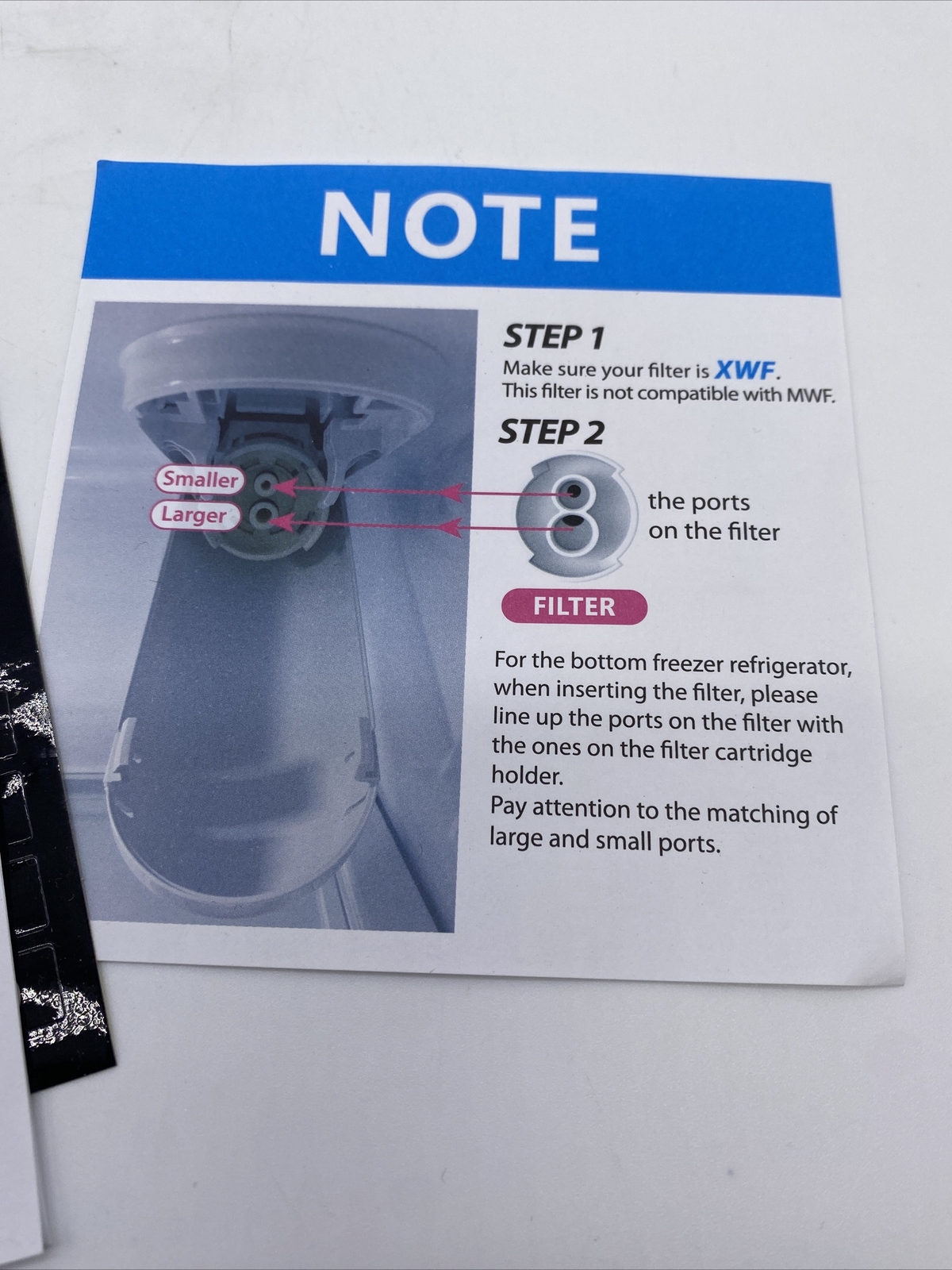 Waterdrop WD-XWF Replacement For GE XWF Refrigerator Water Filter New Sealed