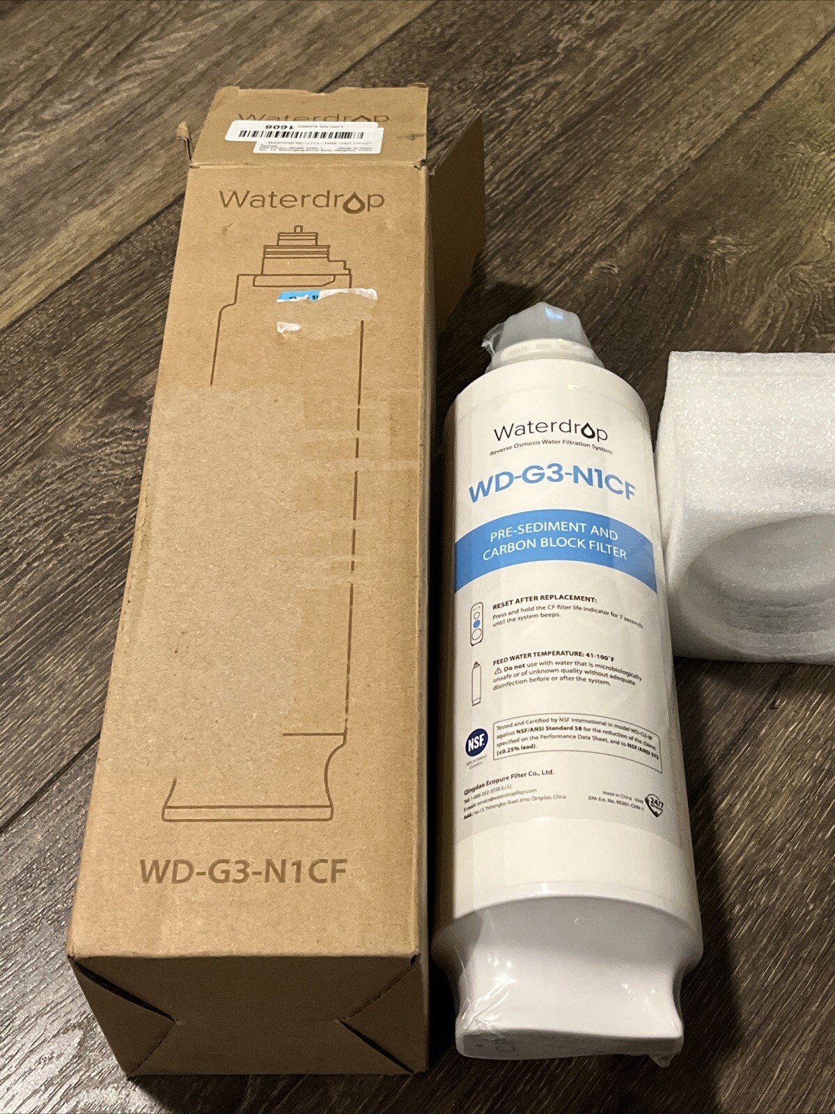 Waterdrop WD-G3-N1CF Filter, Replacement for WD-G3-W Reverse Osmosis System