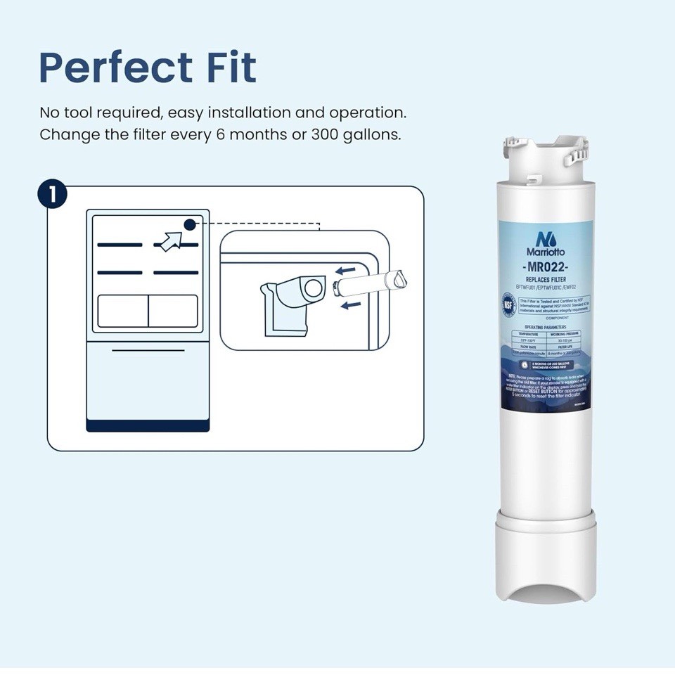 MARRIOTTO MR022 Water Filter Replacement, Compatible with Frigidaire EPTW 3 PACK
