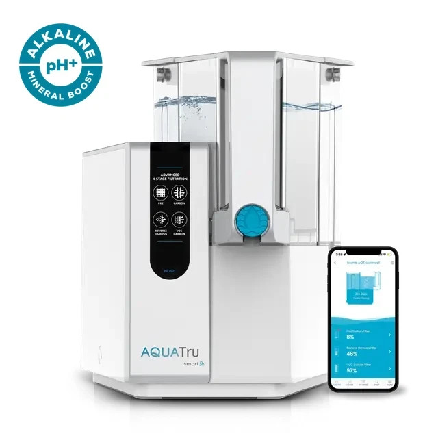 Aqua Tru Classic Smart Connect Water Filter, ALKALINE Mineral Boost VOC V.CLEAN