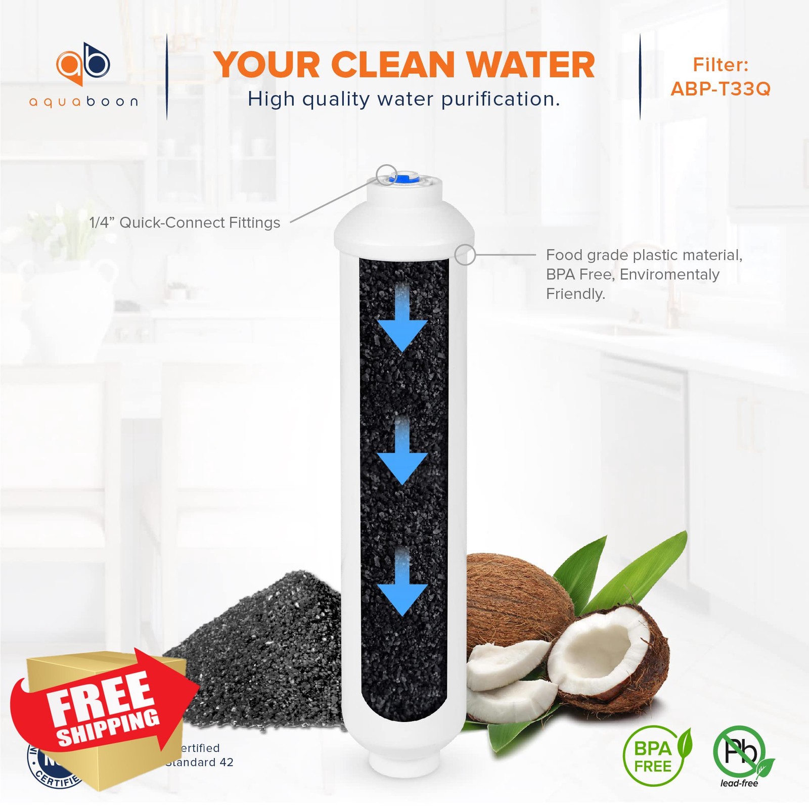 Aquaboon RO Water Filter Cartridge 25-PACK 1/4″ QC