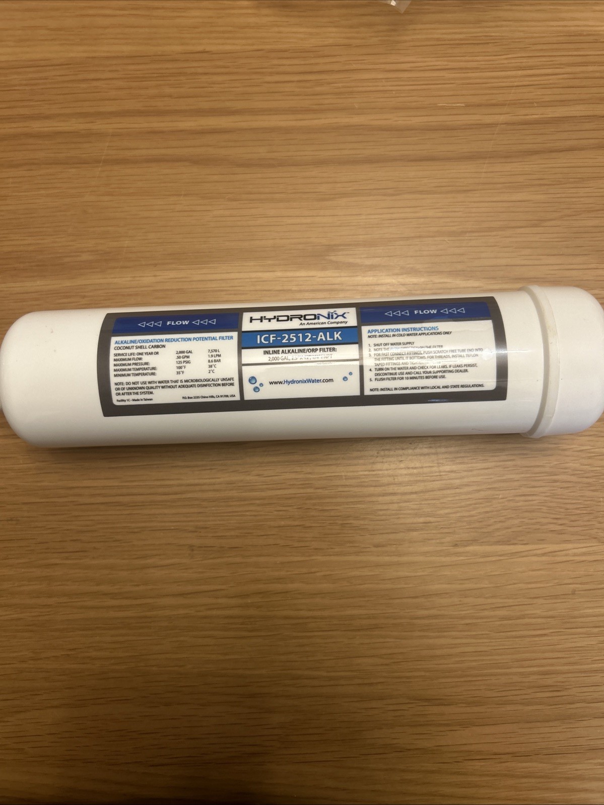 Alkaline Remineralization pH Inline Water Filter Fits Any RO, 1/4″ NPT Ports