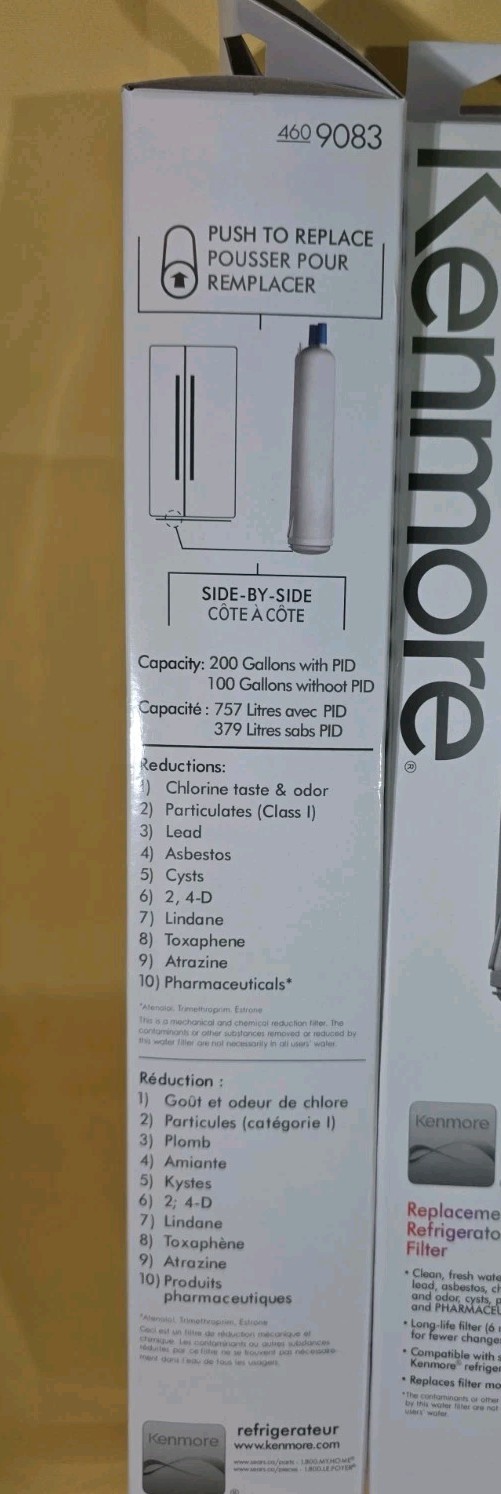Kenmore 4609083 / 469083 / 9083 Refrigerator Water Filter – White. New 3 Pack