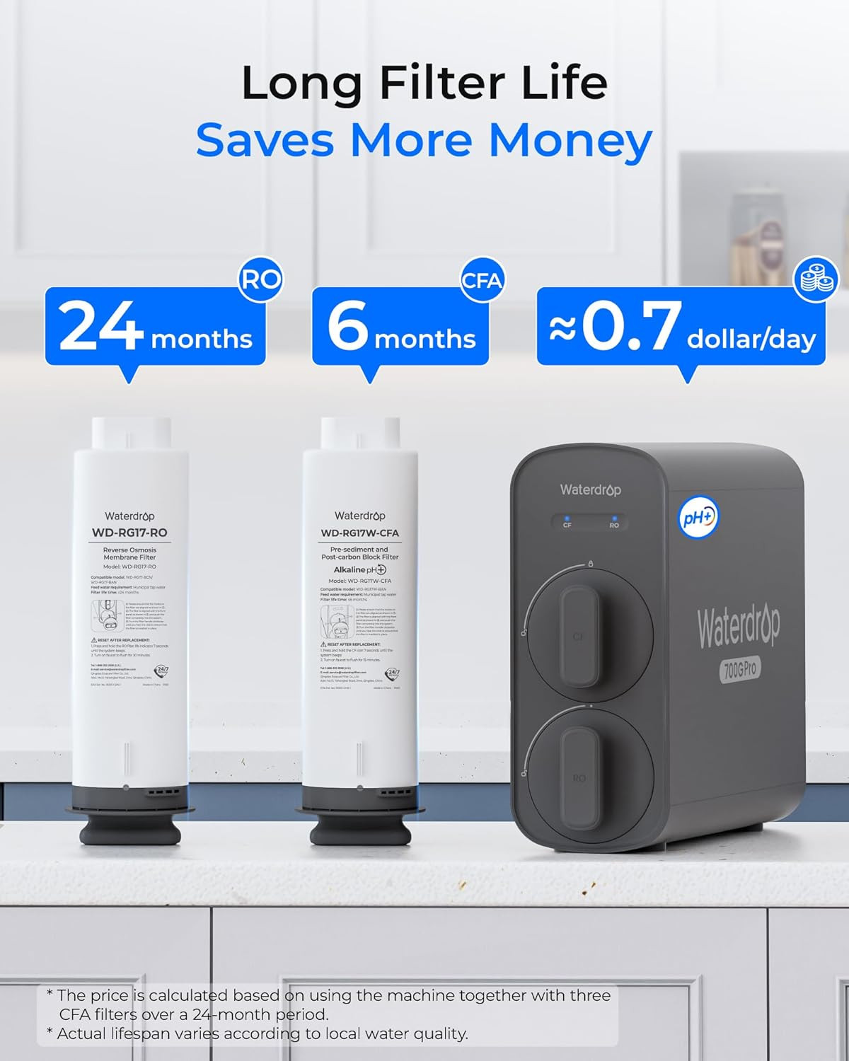 G5P700A-Pro Alkaline Mineral Ph+ Reverse Osmosis Water Filter, NSF/ANSI 58 & 372