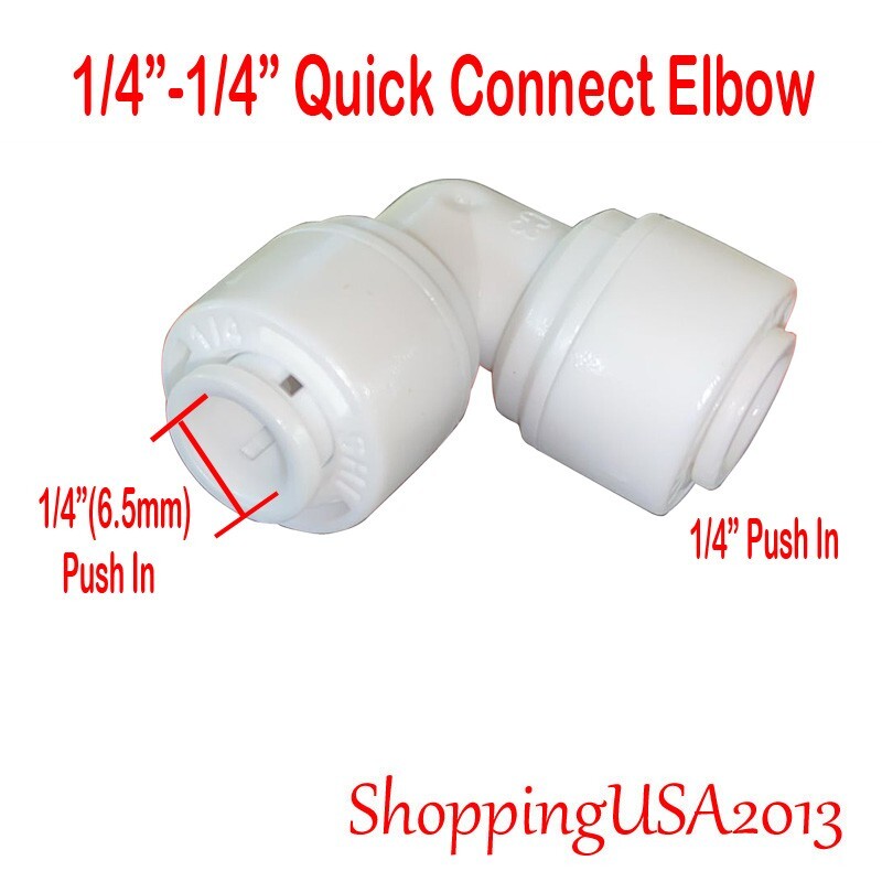50+50 PCS Quick Elbow Quick Connect Elbow Fittings 1/4″-1/4″ Water Filter RO