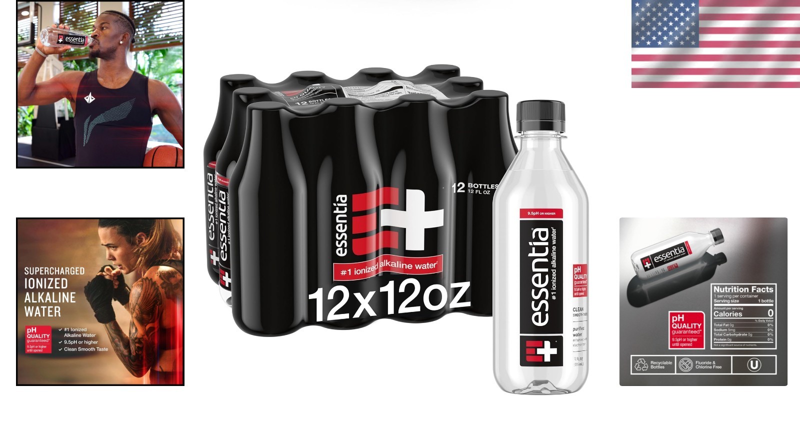 Ultra Pure Essentia Alkaline Water: 12 Bottles of 12 Fl Oz for Optimal Hydration