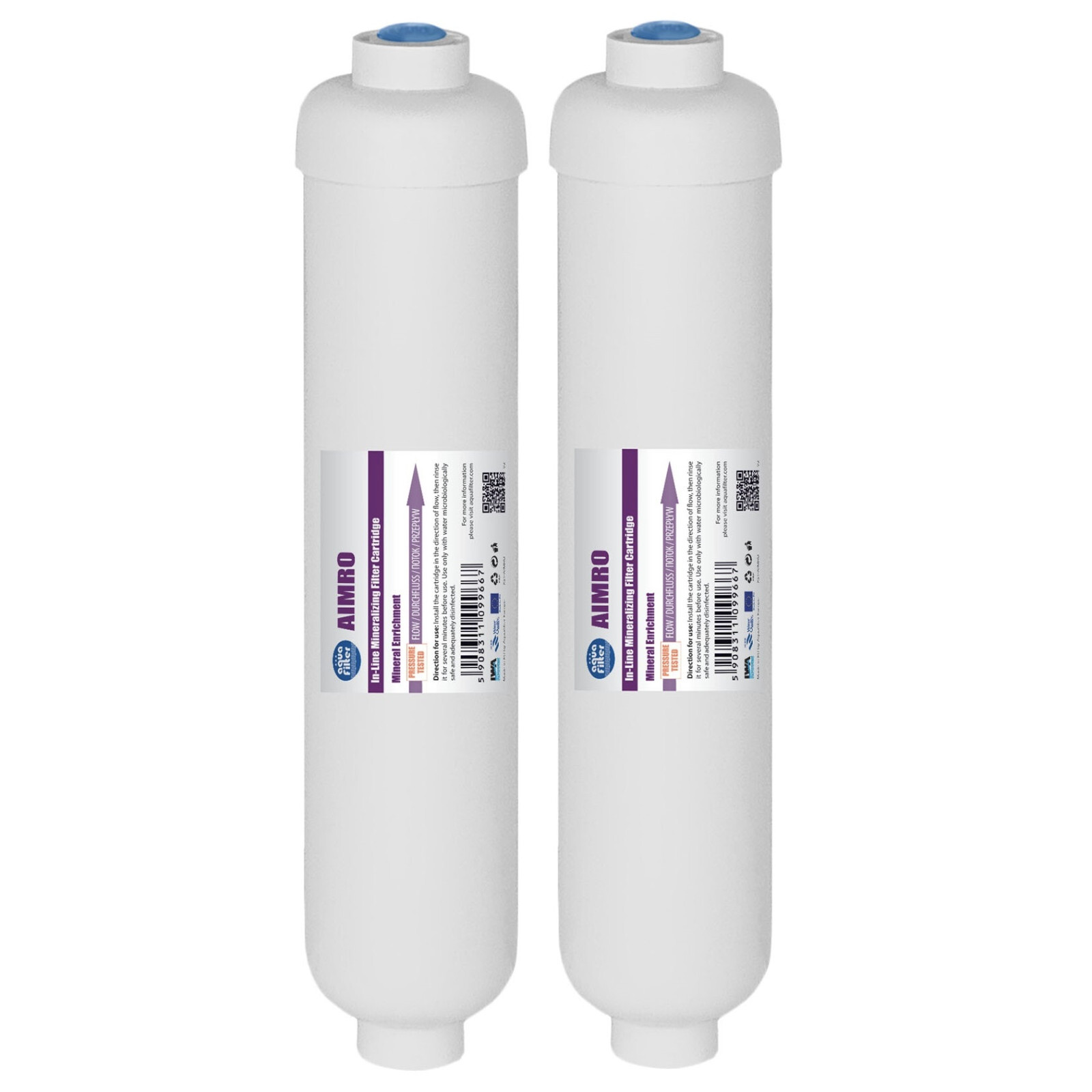 2 x Aquafilter In-line water filter mineralizing cartridge for RO Systems AIMRO