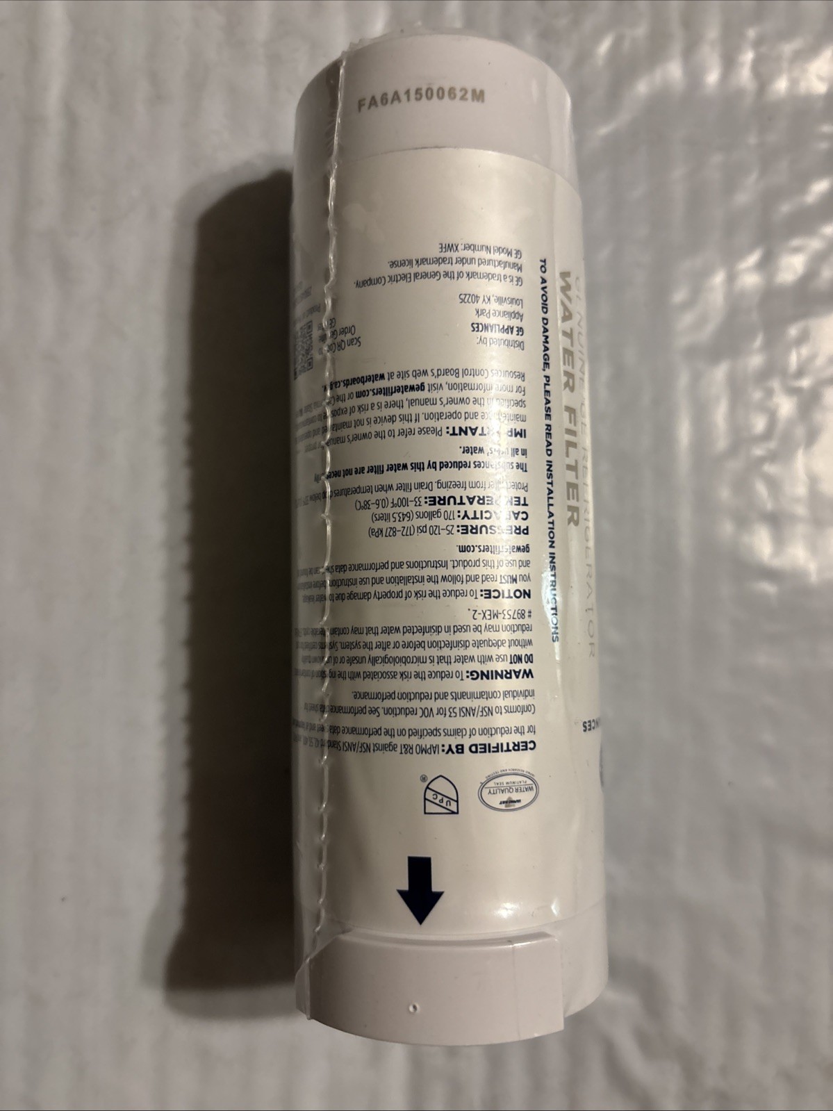 Genuine GE XWFE Filter WITH CHIP/ SEALED (Serial # on filter) PIC 10/11 CHIP