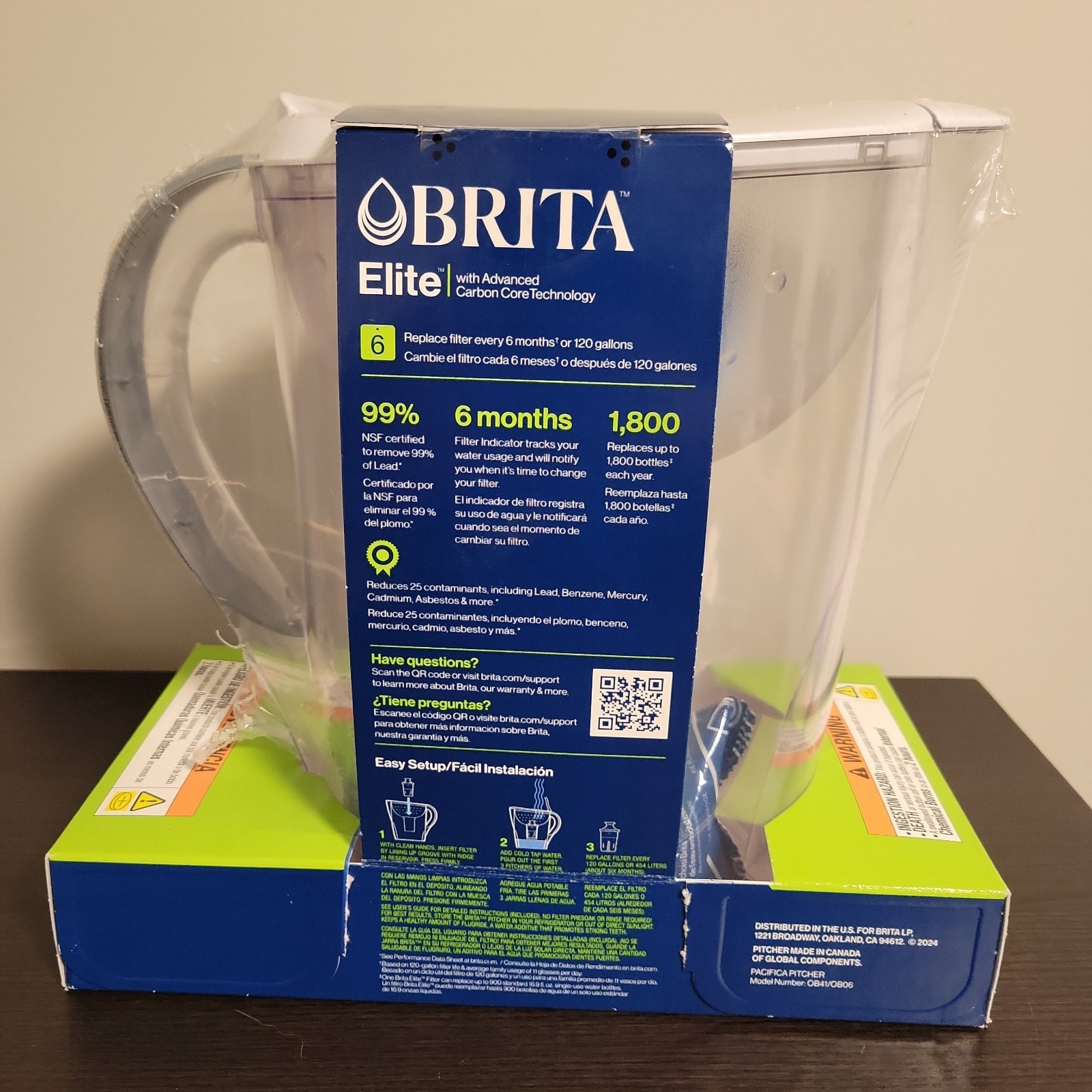 Brita Elite Large 10 Cup Water Filter Pitcher & 6 Month Filter NEW SEALED